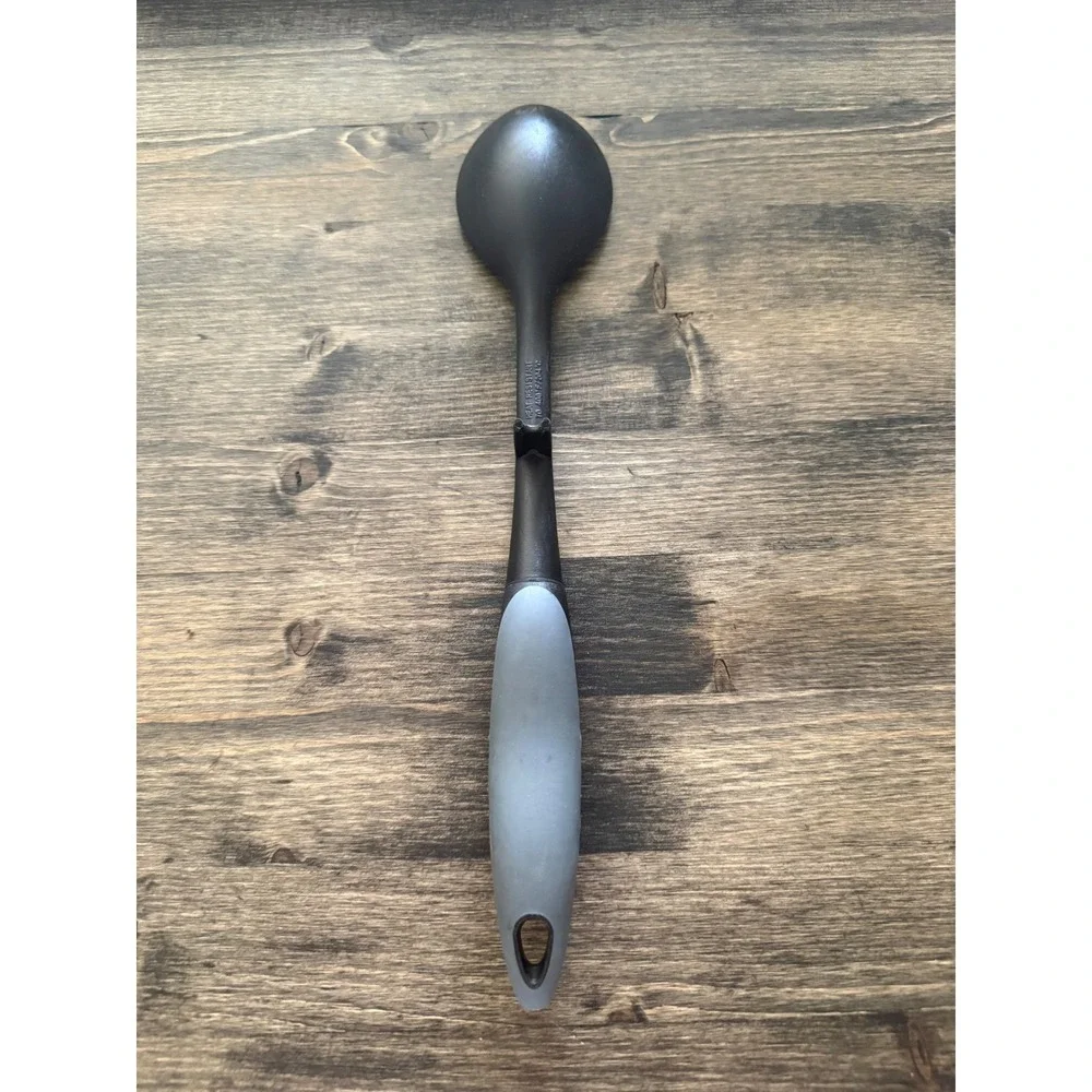 Rubbermaid Nylon Mixing Spoon 13in Black Gray Excellent Heat Resistant